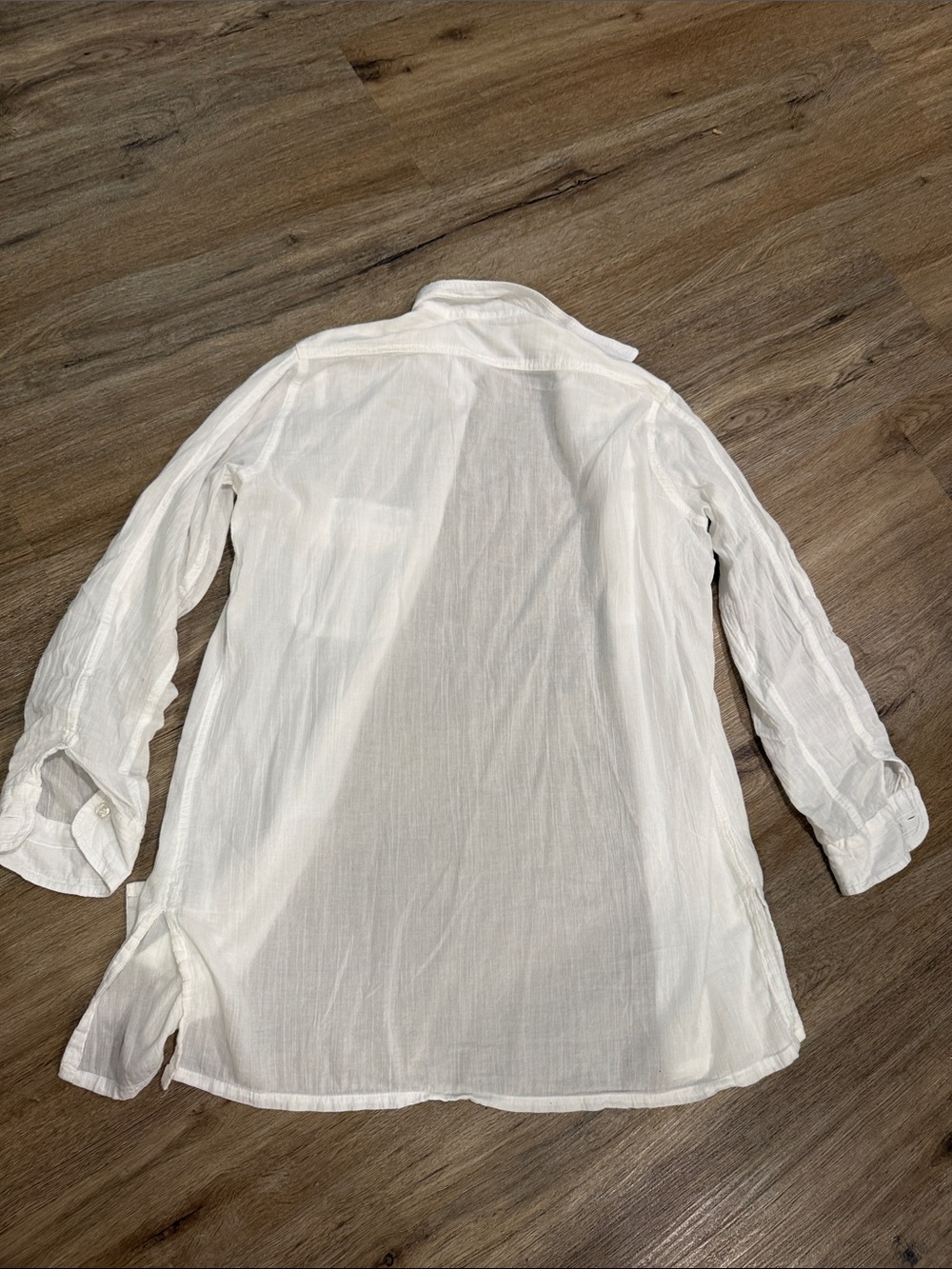 Ralph Lauren White Sheer Cotton Button-Up with Black Label - Picture 8 of 11